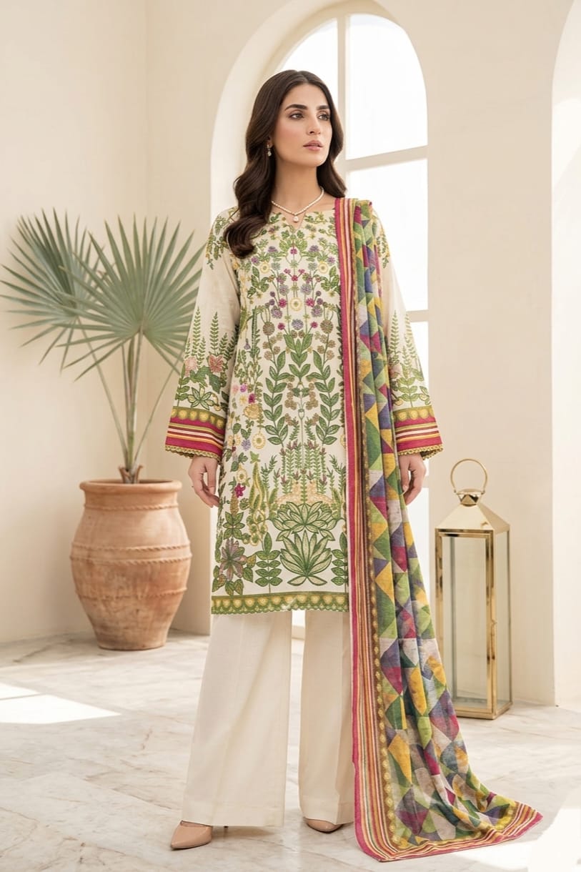 Jaffrani CH-06 Unstitched Printed Lawn 3pc