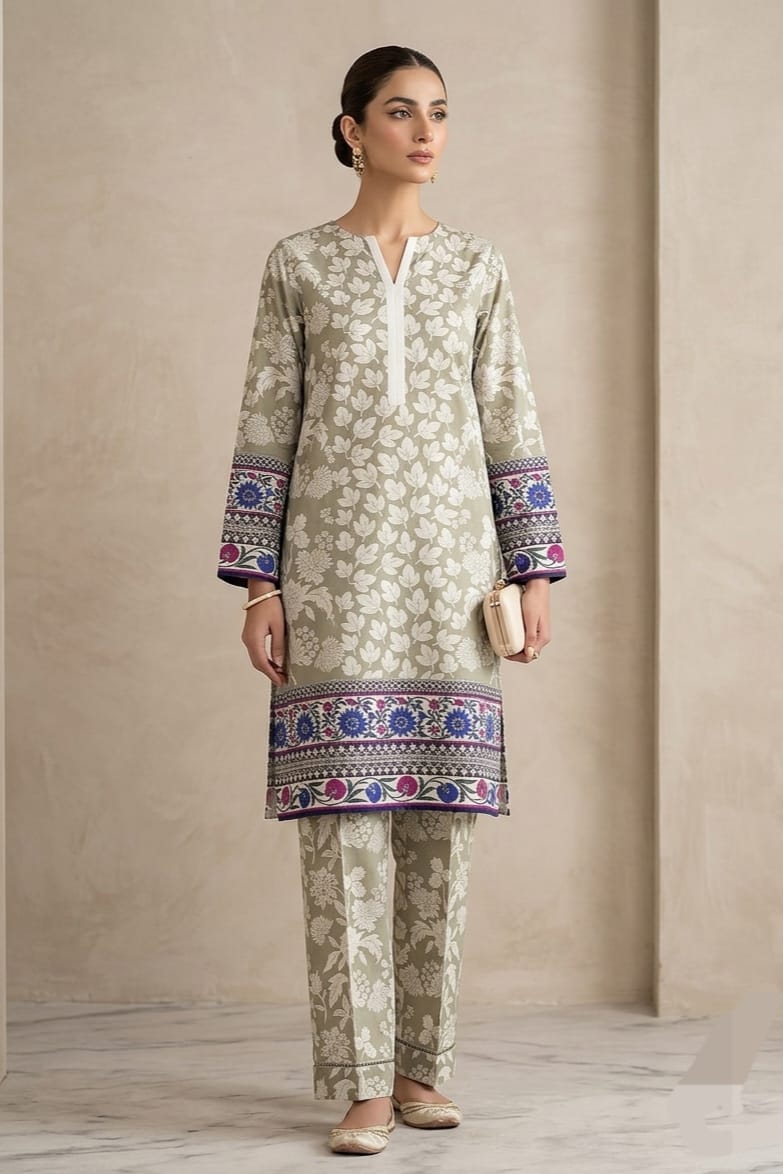 La Reine Stitched Printed Lawn Shirt