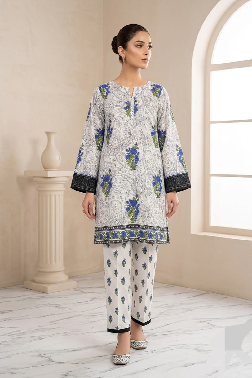 La Reine Stitched Printed Lawn Shirt