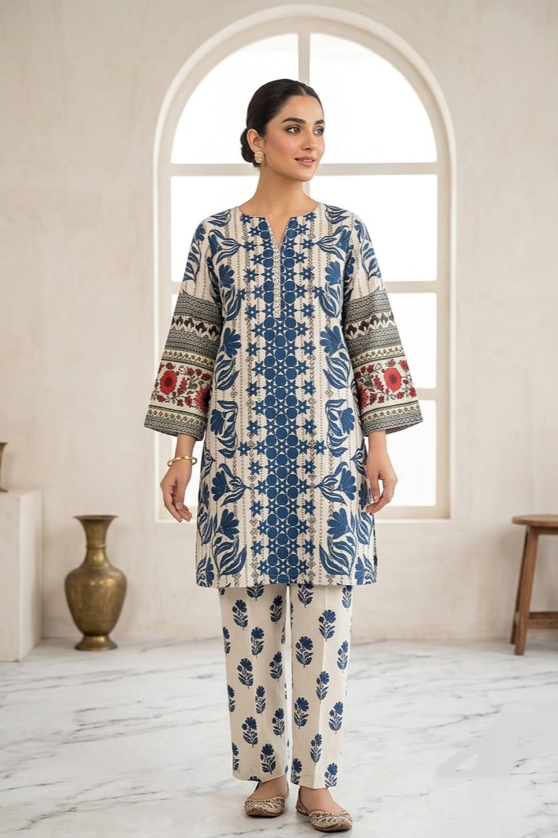 La Reine Stitched Printed Lawn Shirt