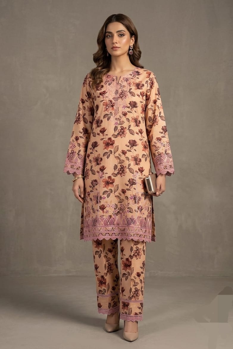 Designer Unstitched Embroidered ST Lawn 2pc