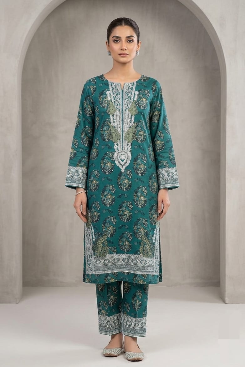 Designer Unstitched Embroidered ST Lawn 2pc