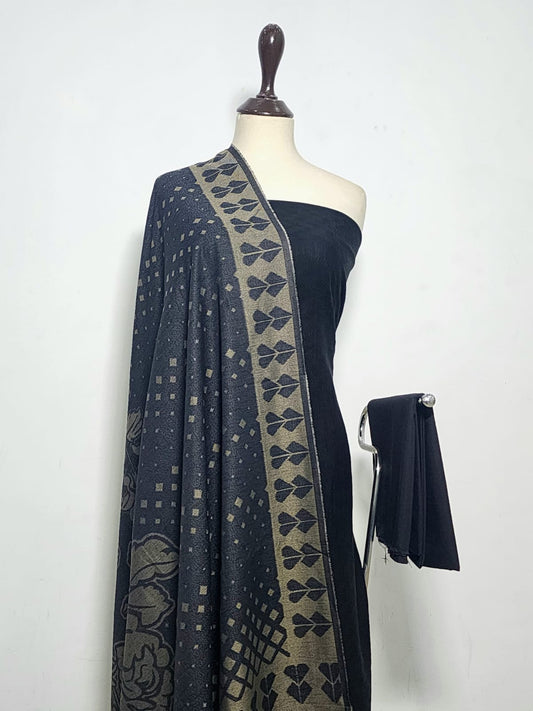 Mix Brand Self Jacquard Khaddar Allover 3pc