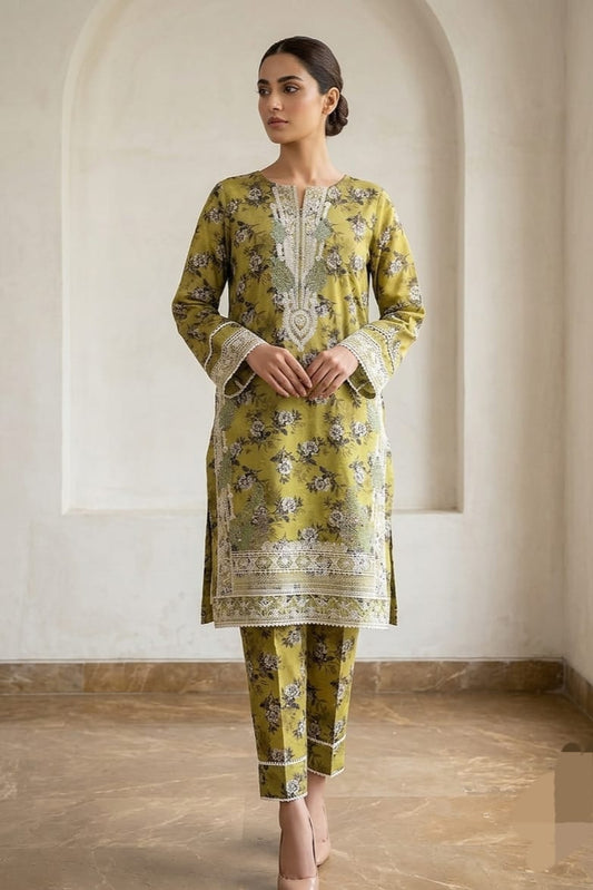 Designer Unstitched Embroidered ST Lawn 2pc