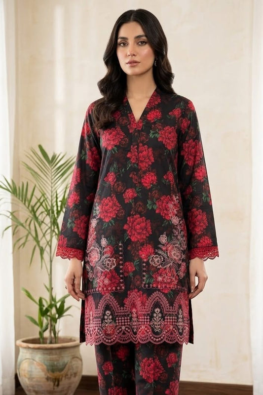 Designer Unstitched Embroidered ST Lawn 2pc