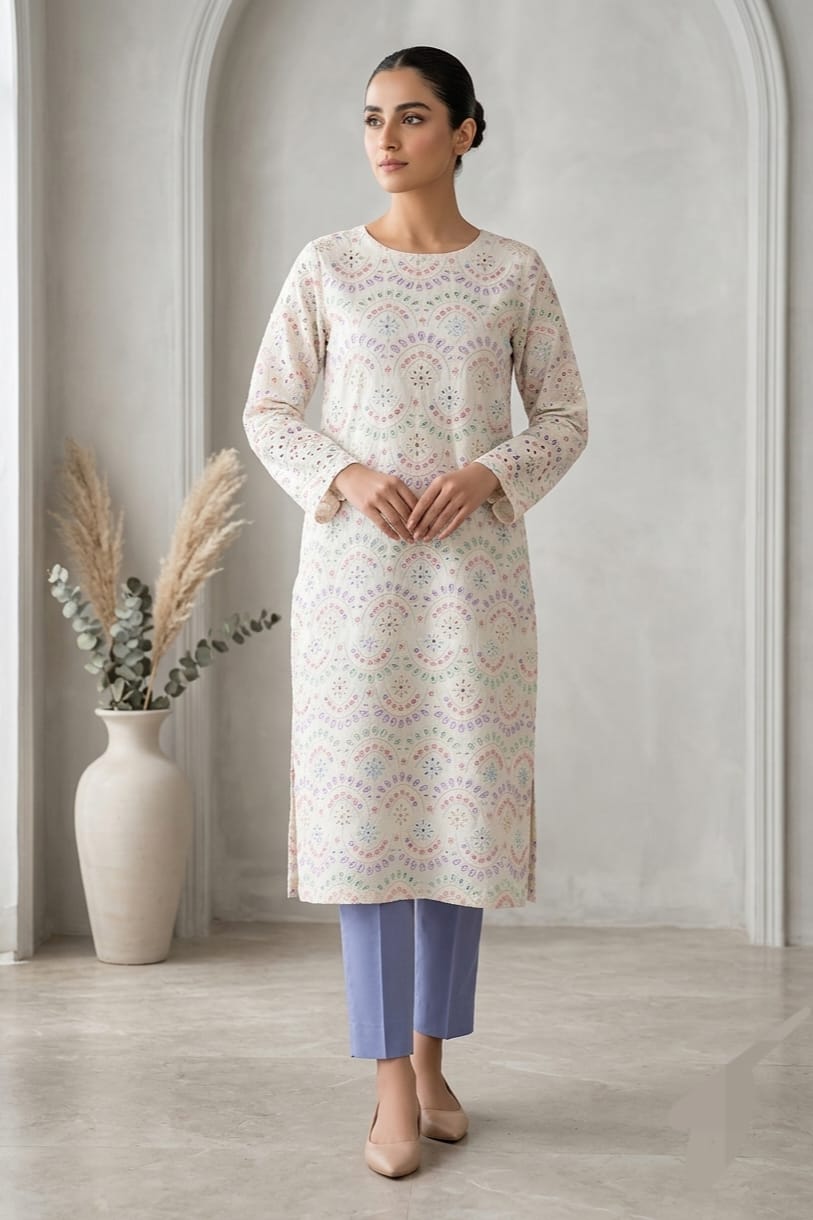 Position Chikankari Unstitched Embroidered ST Lawn 2pc