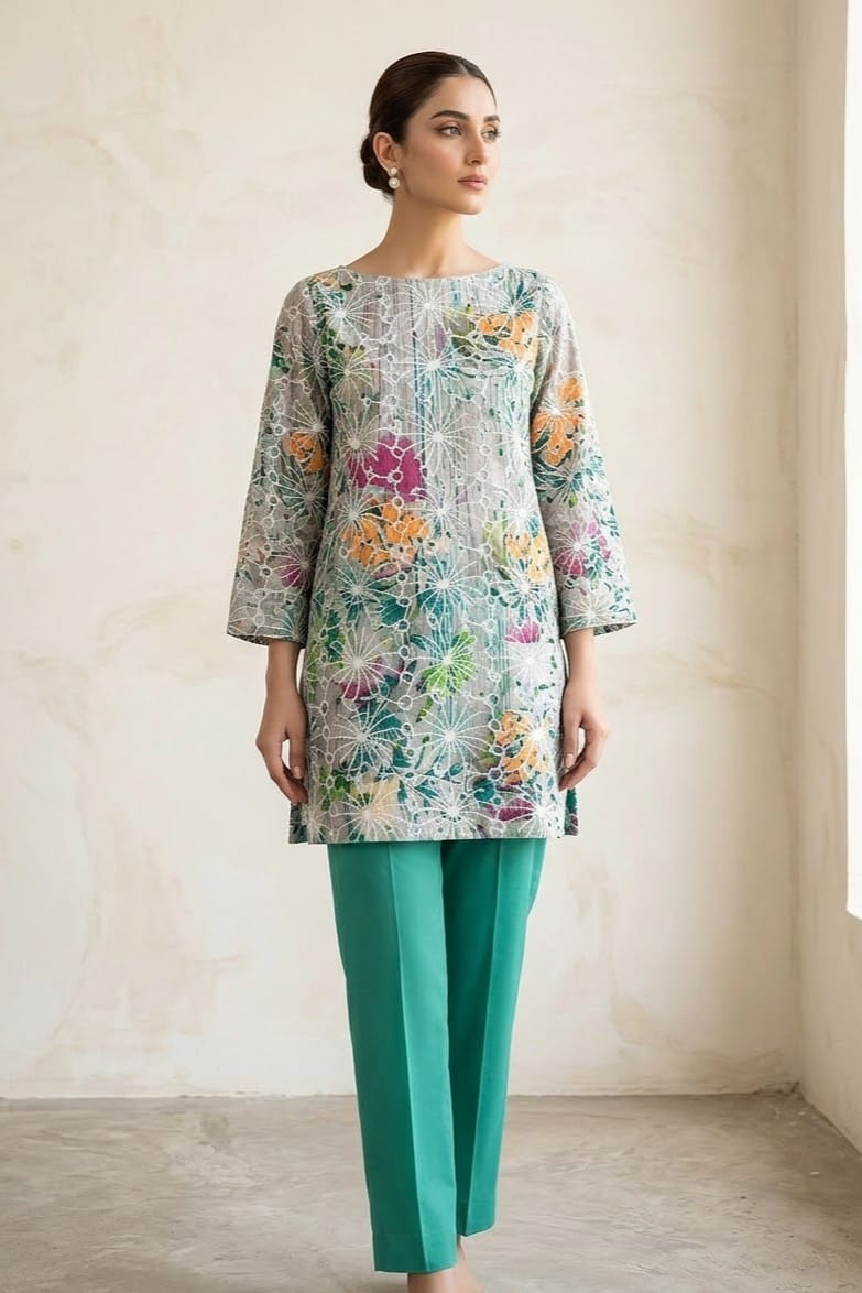 Position Chikankari Unstitched Embroidered ST Lawn 2pc