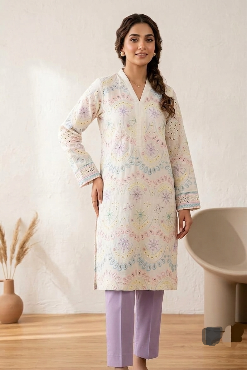 Position Chikankari Unstitched Embroidered ST Lawn 2pc