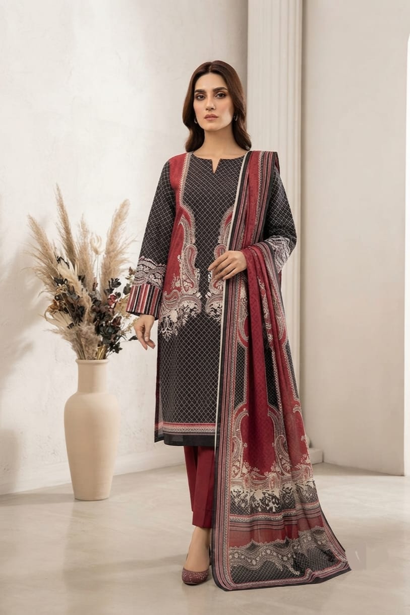 Jaffrani CH-07 Unstitched Printed Lawn 3pc