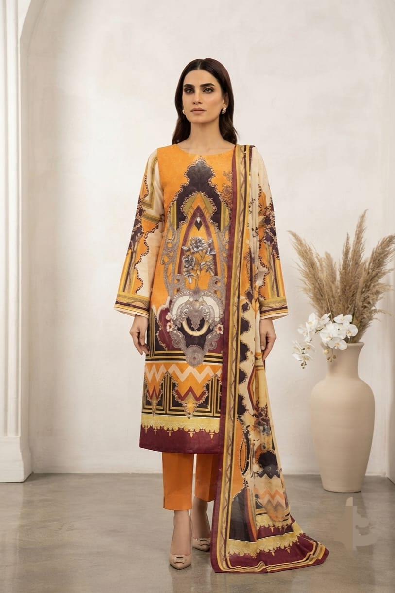 Jaffrani CH-07 Unstitched Printed Lawn 3pc