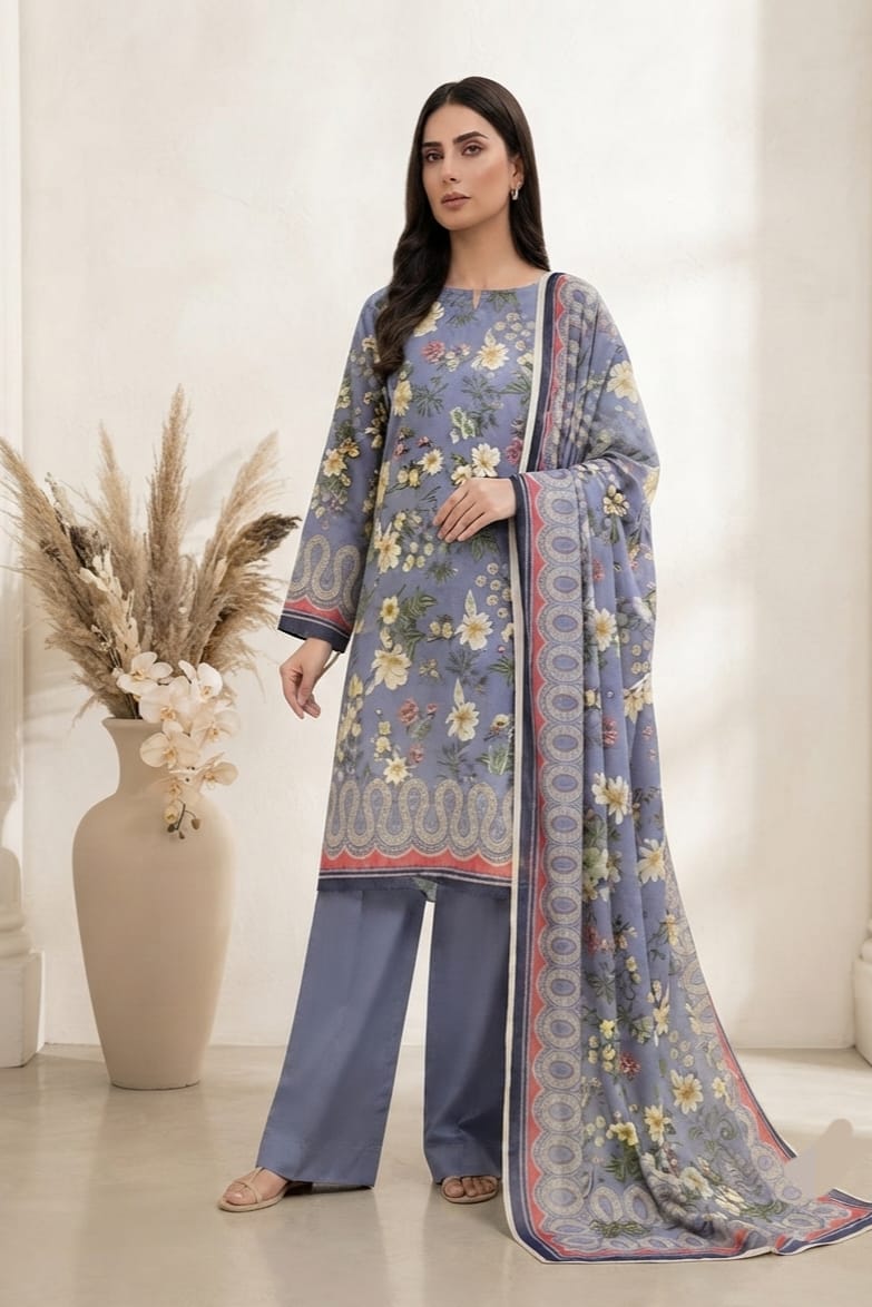 Jaffrani CH-07 Unstitched Printed Lawn 3pc
