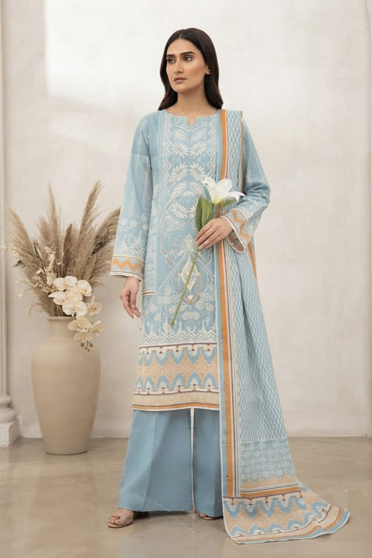 Jaffrani CH-07 Unstitched Printed Lawn 3pc