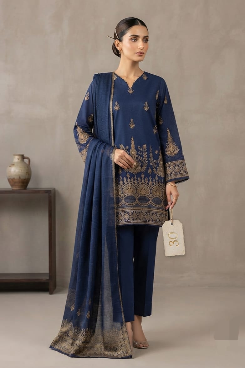J. Unstitched Printed Lawn 3pc