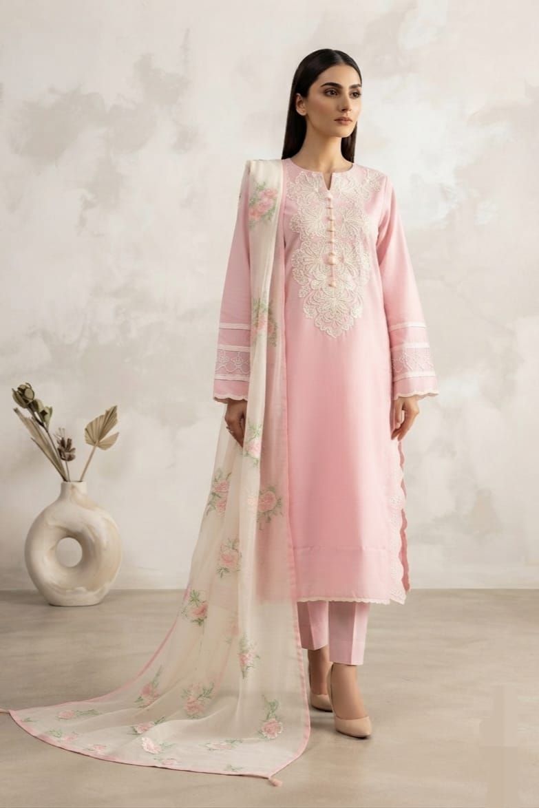 La Reine Stitched Embroidered 3Pc