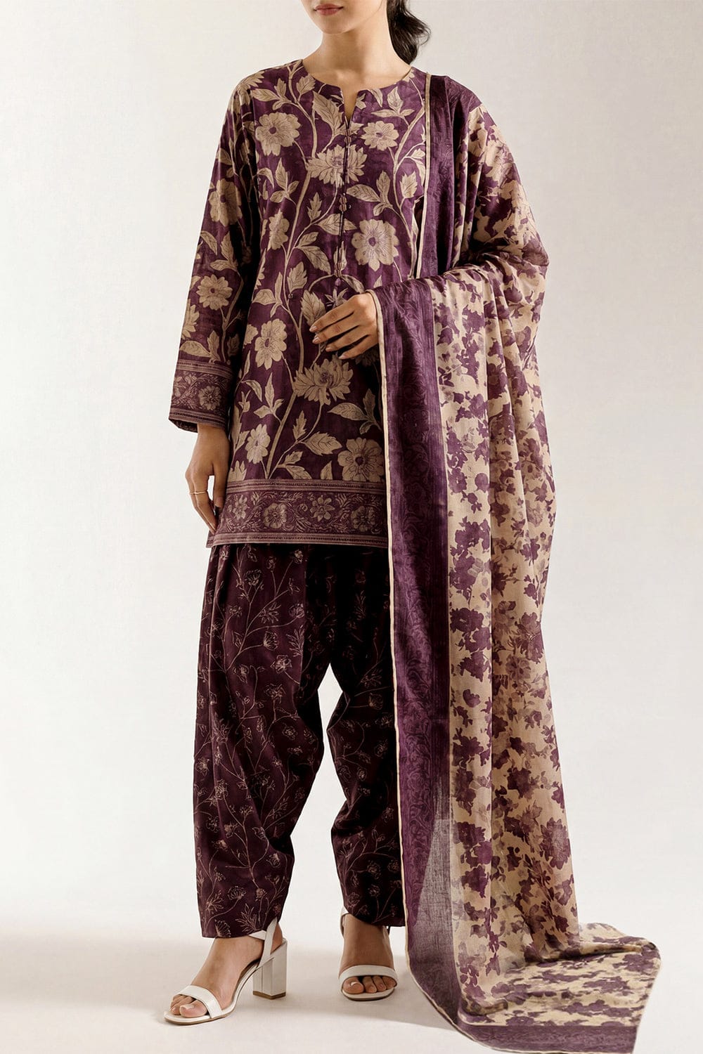 Saya Unstitched Printed Lawn 3pc
