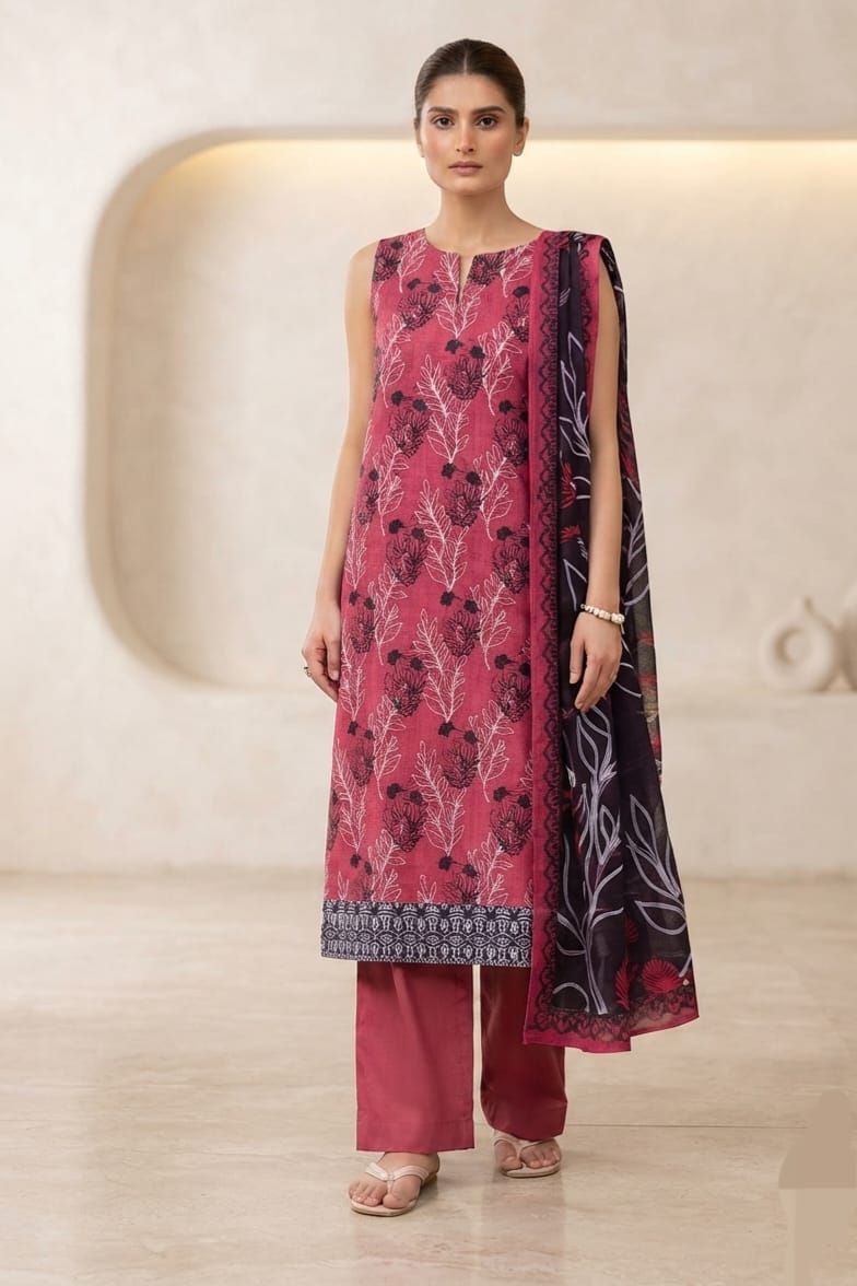 Khaadi Unstitched Printed Lawn 3pc