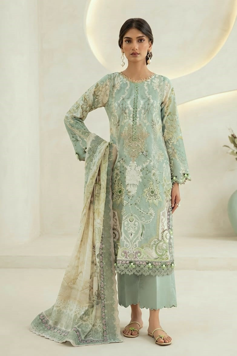Khaadi Unstitched Printed Lawn 3pc