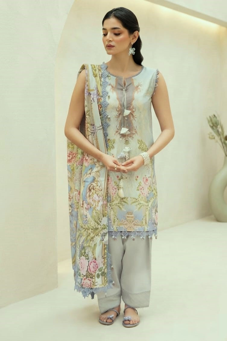 Khaadi Unstitched Printed Lawn 3pc