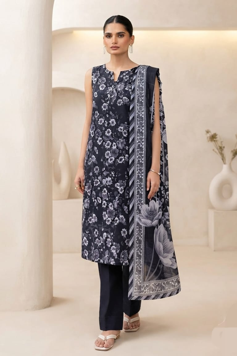 Khaadi Unstitched Printed Lawn 3pc