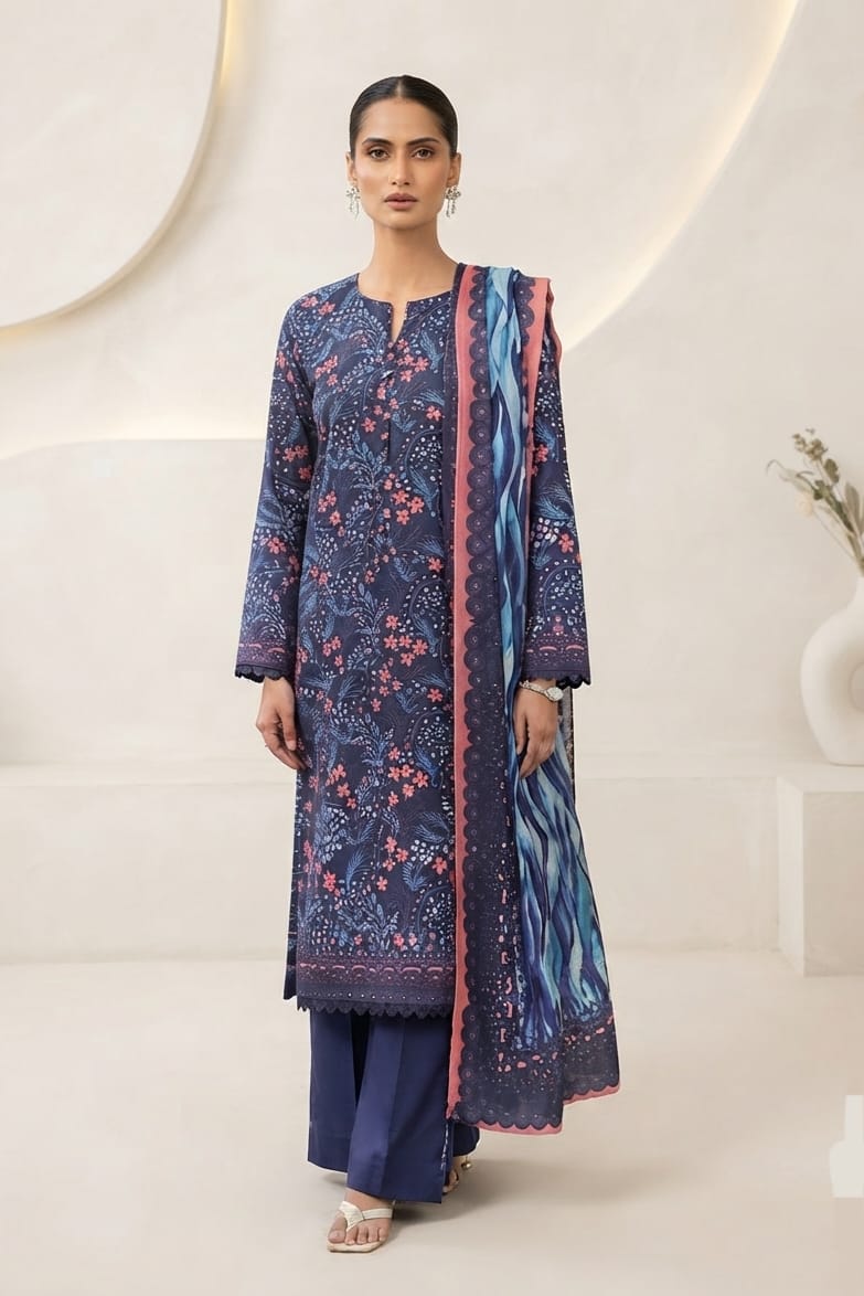 Khaadi Unstitched Printed Lawn 3pc