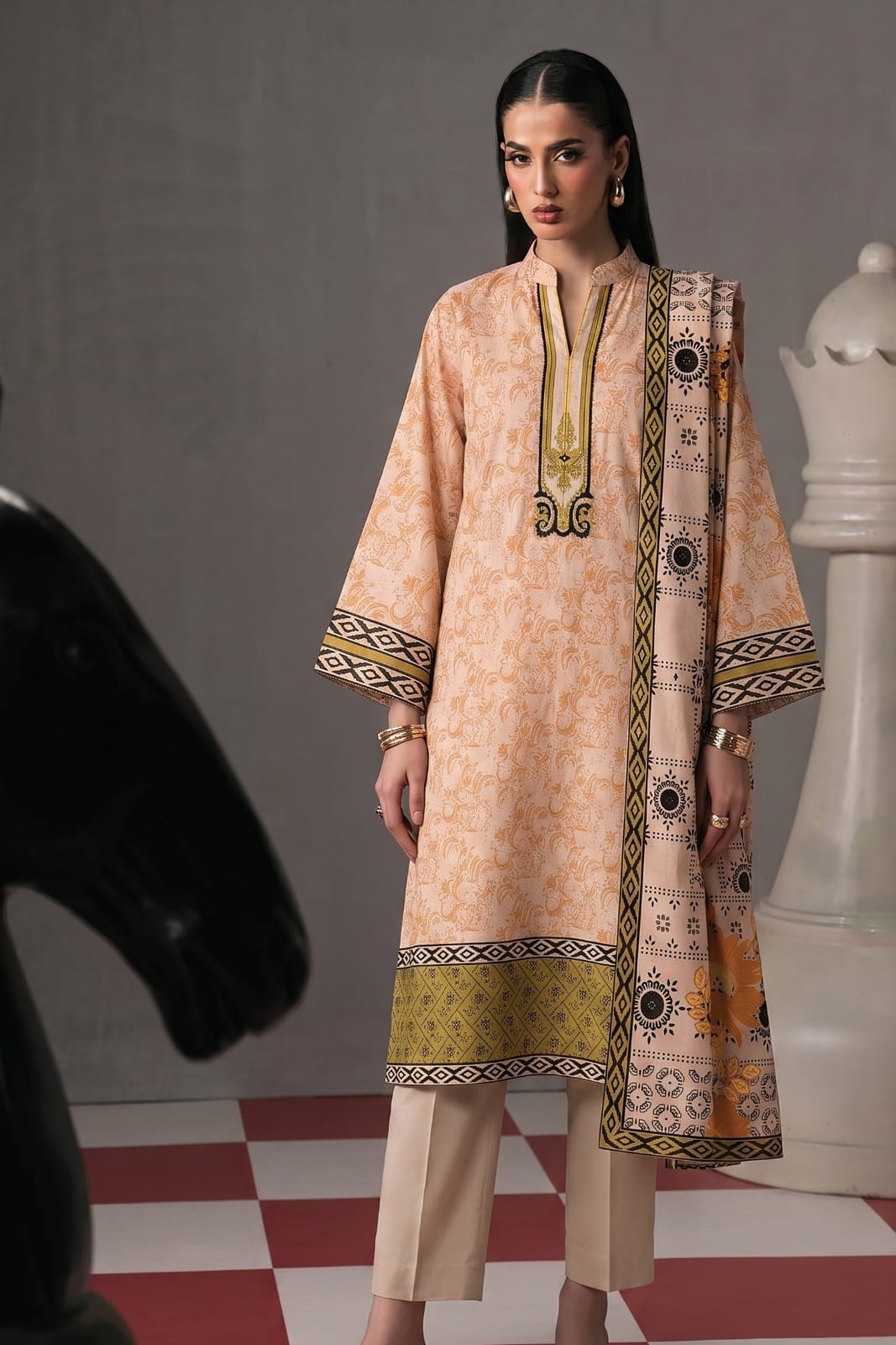 Khaadi Unstitched Printed Lawn 3pc