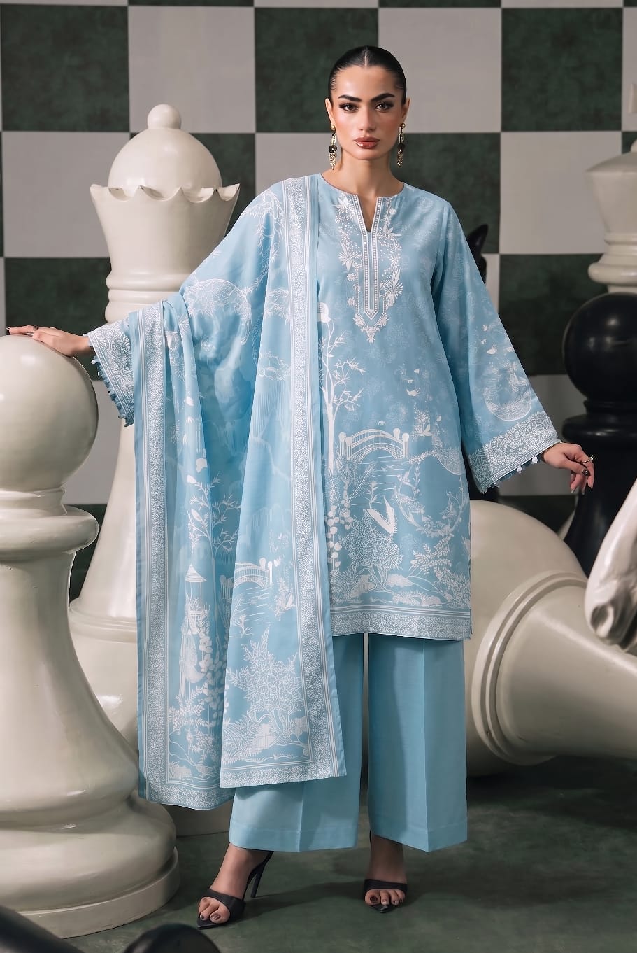 Khaadi Unstitched Printed Lawn 3pc