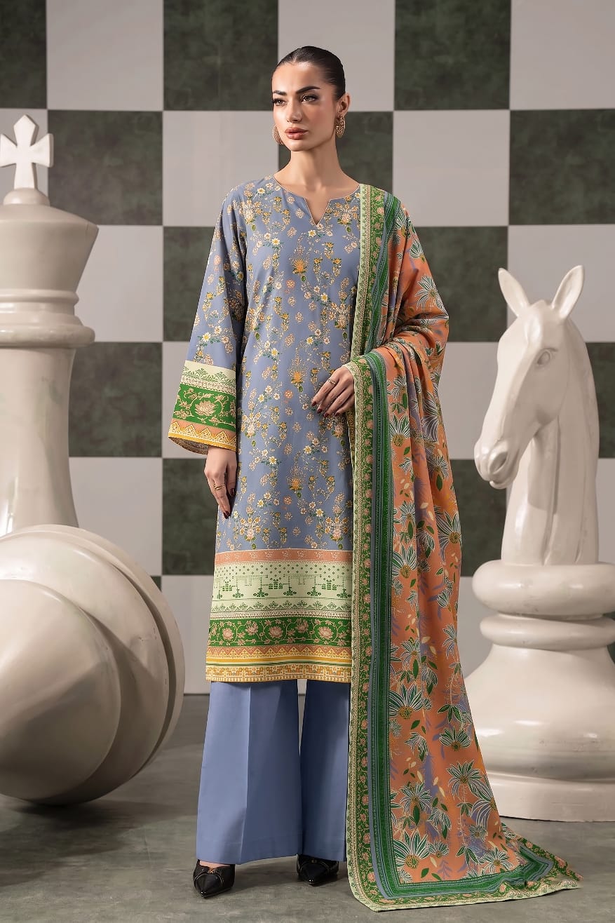 Khaadi Unstitched Printed Lawn 3pc