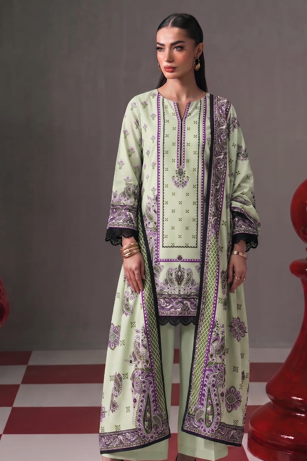 Khaadi Unstitched Printed Lawn 3pc