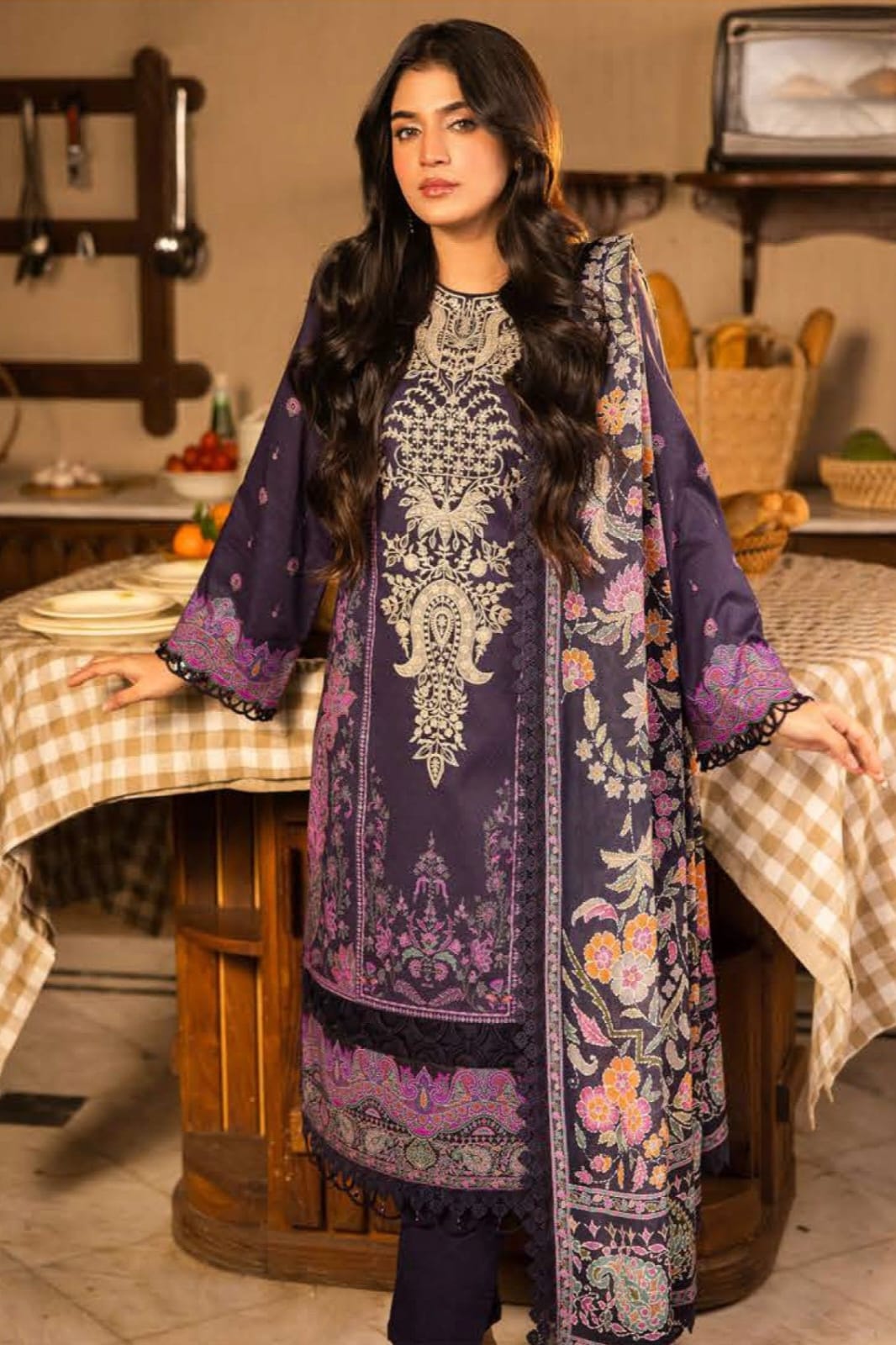 Asim Jofa Unstitched Printed Lawn 3pc