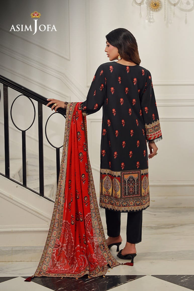 Asim Jofa Unstitched Printed Lawn 3pc