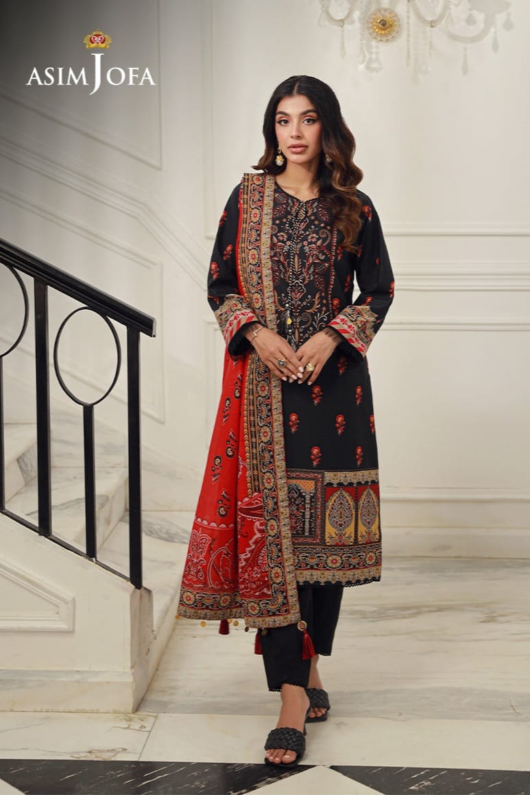 Asim Jofa Unstitched Printed Lawn 3pc