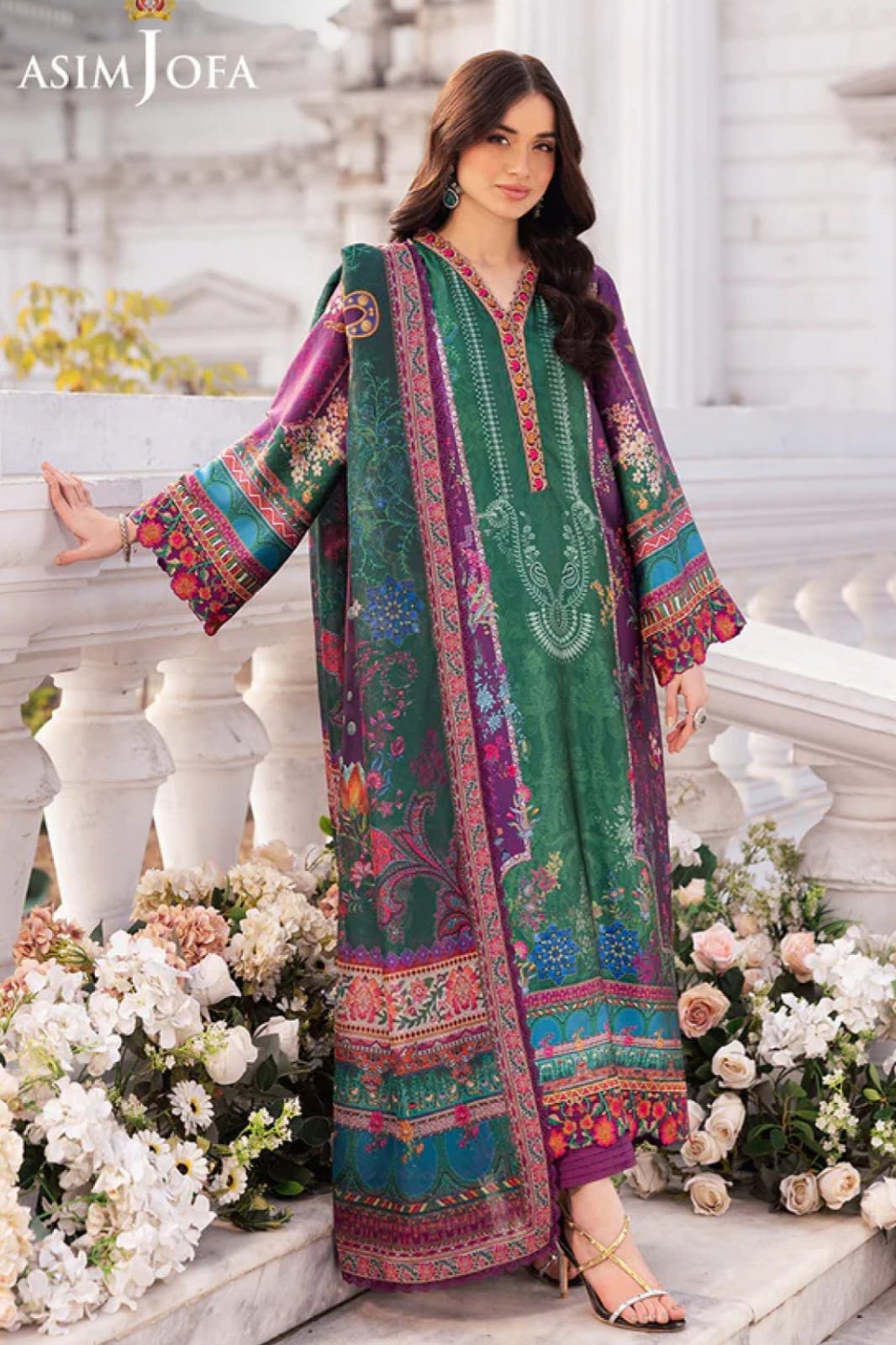 Asim Jofa Unstitched Printed Lawn 3pc