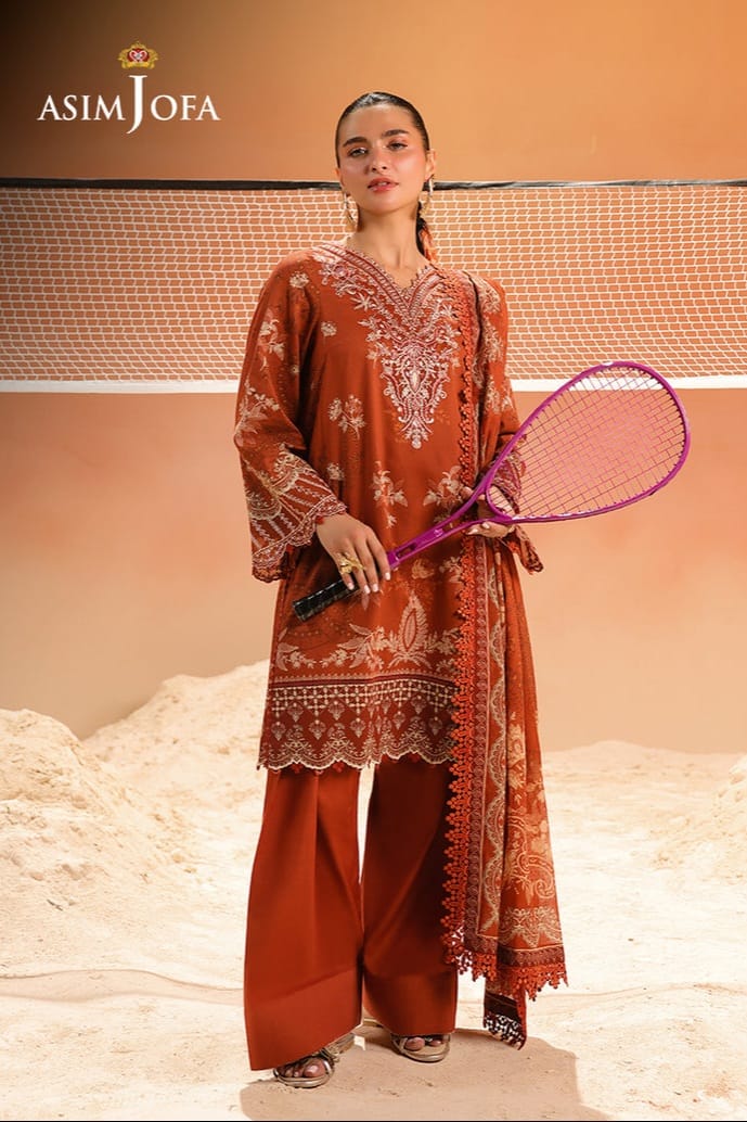 Asim Jofa Unstitched Printed Lawn 3pc