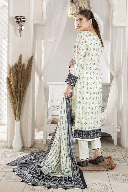 Digital Printed Lawn-L-Green-3PC - Branded Cut Pieces