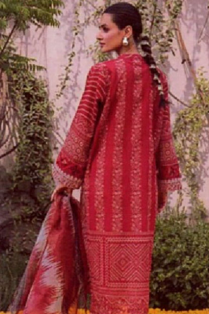 Embroidered Lawn-Red-2PC