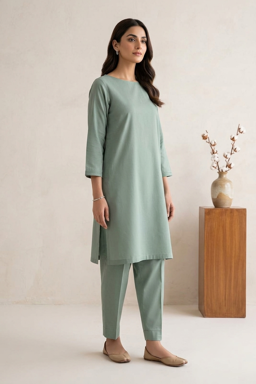 Sapphire Unstitched Plaino Lawn ST 2pc