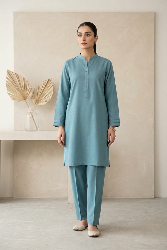 Sapphire Unstitched Plaino Lawn ST 2pc