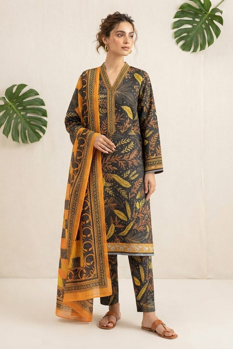 Mix Brand Unstitched Printed Lawn 3pc