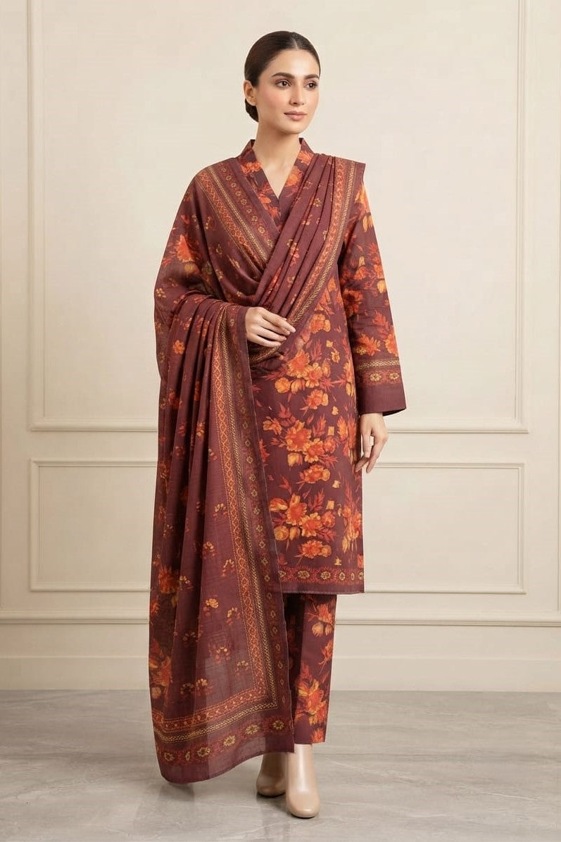 Mix Brand Unstitched Printed Lawn 3pc