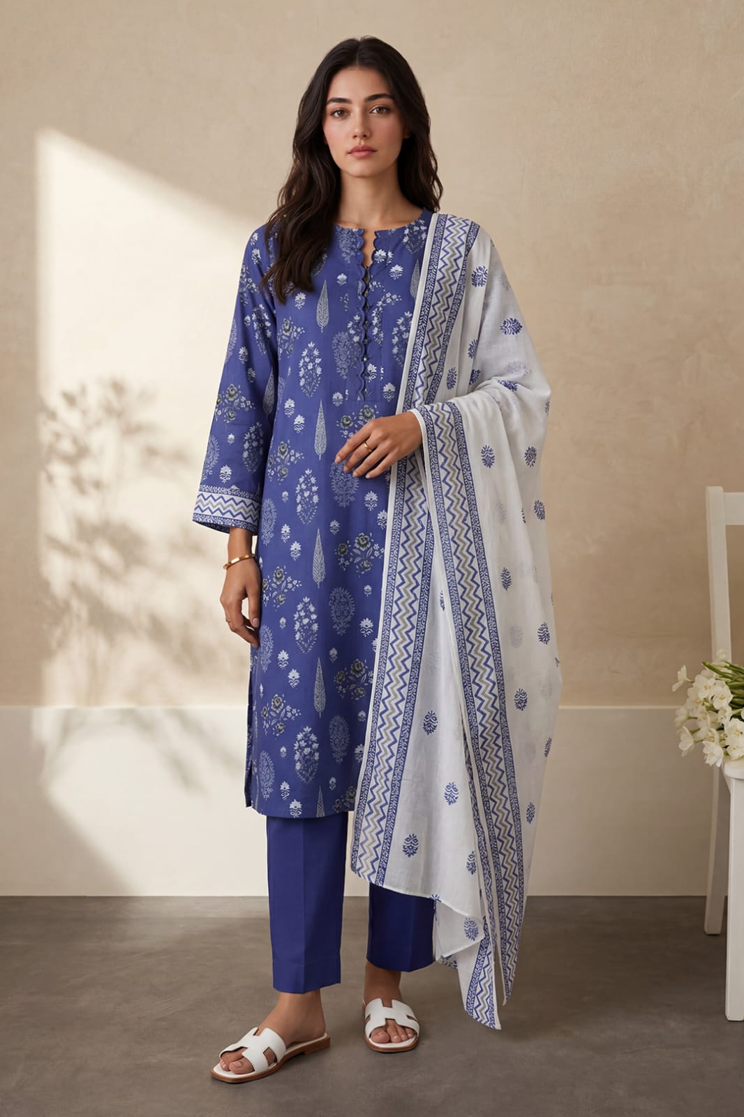 Zellbury Stitched Printed Lawn 3pc