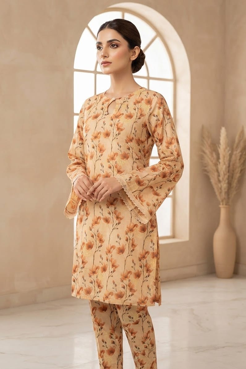 Meko Stitched Printed Lawn ST 2pc