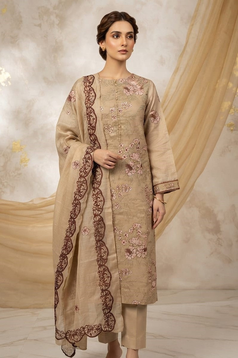 Stylo Stitched Embroidered Lawn Cotton 3pc