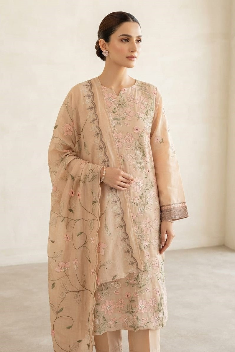 Stylo Stitched Embroidered Lawn Cotton 3pc