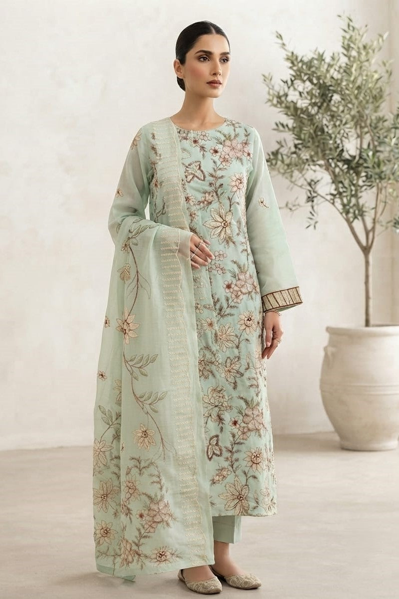Stylo Stitched Embroidered Lawn Cotton 3pc