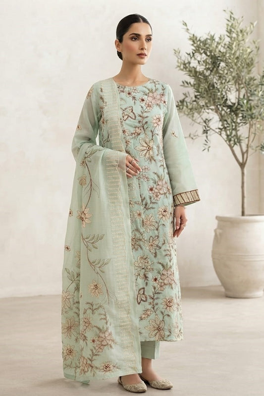 Stylo Stitched Embroidered Lawn Cotton 3pc