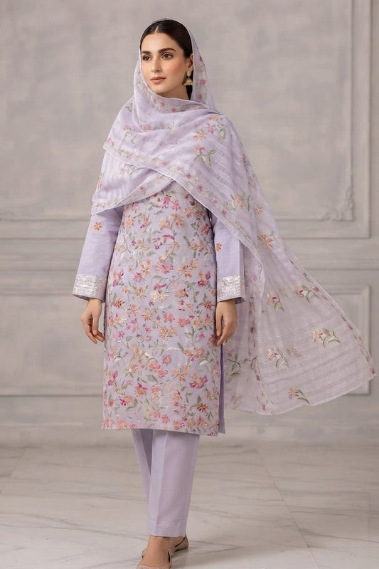 Stylo Stitched Embroidered Lawn Cotton 3pc
