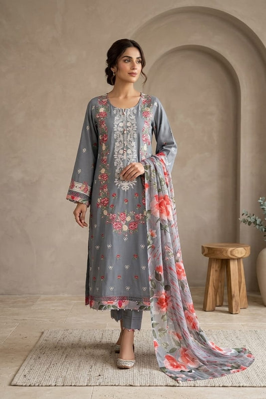 La Reine Stitched Embroidered 3Pc