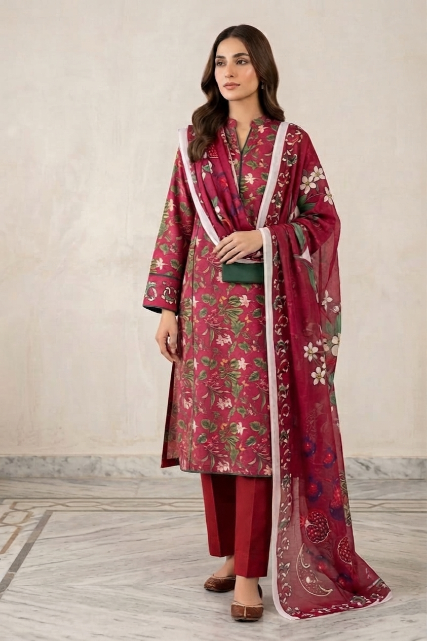 Mix Brand Unstitched Printed Lawn 3pc