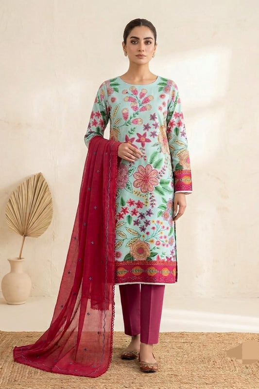 Mix Brand Unstitched Printed Lawn 3pc