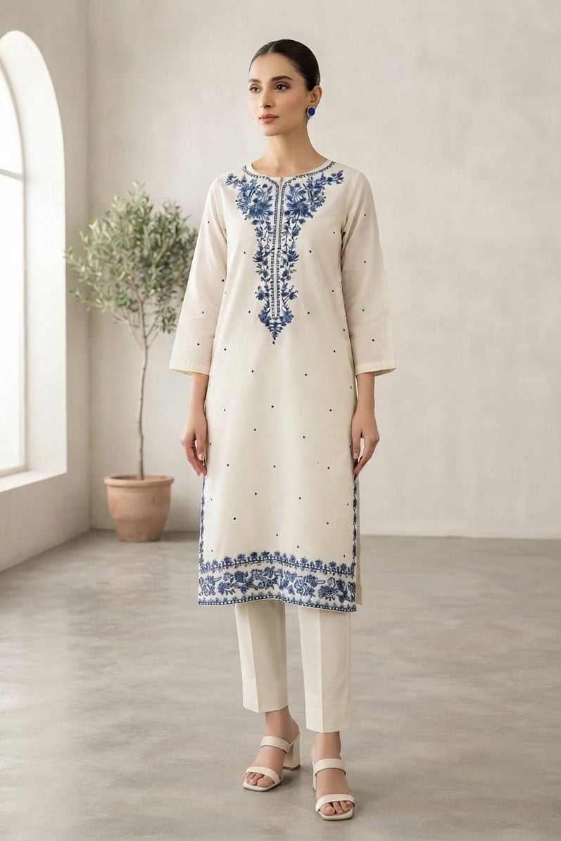 Designer Unstitched Embroidered ST Lawn 2pc